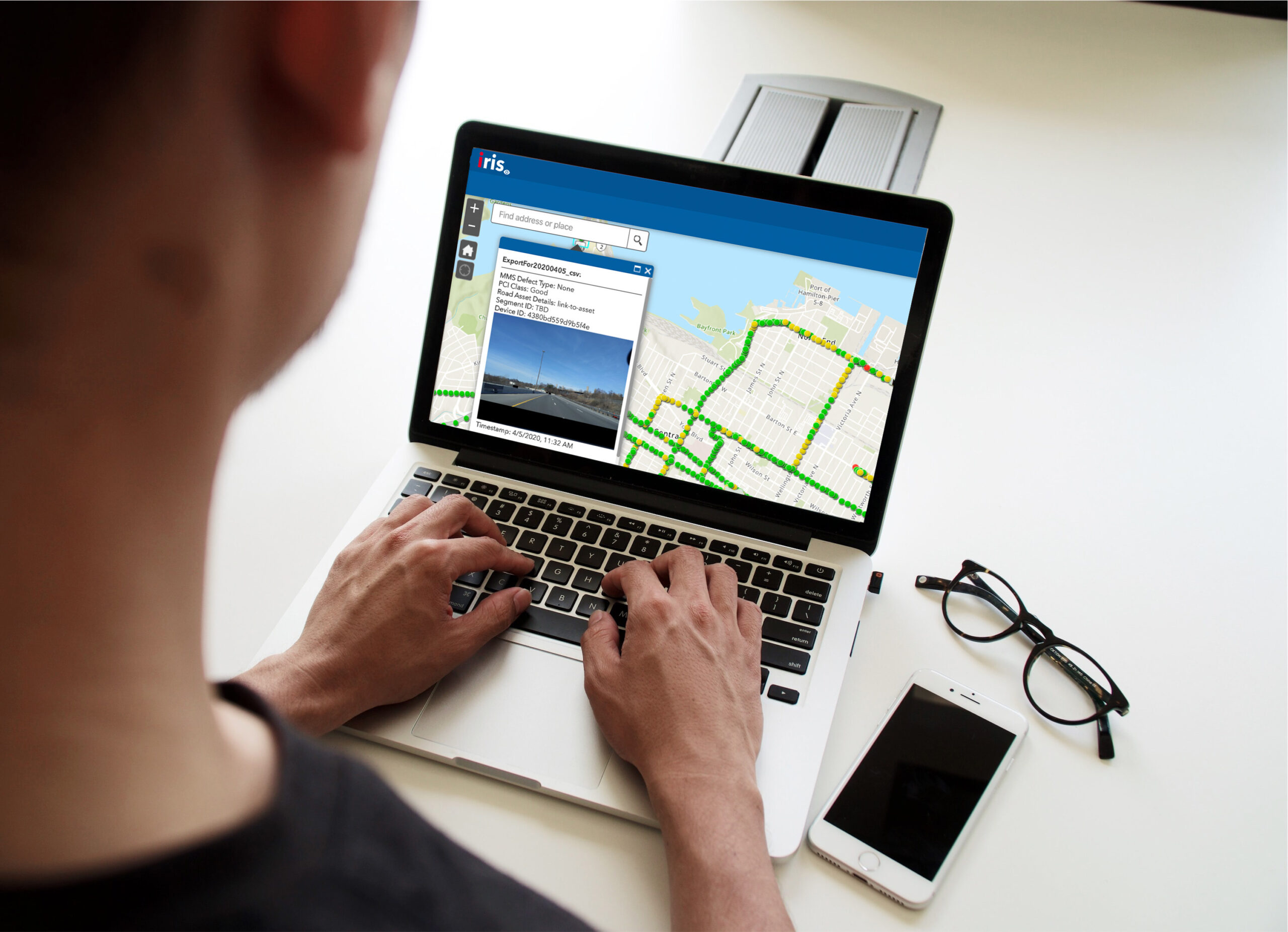 irisCITY displays results and automates work orders